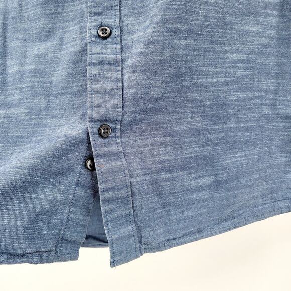 Hurley One and Only 2.0 Blue Classic Fit Woven Button-Up Short-Sleeve Shirt Sz M - Picture 5 of 9